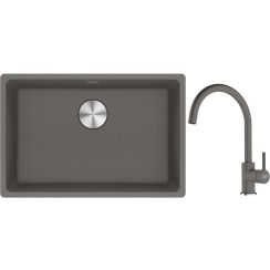 Set lavello in granito Franke Maris 125.0686.725, rubinetto da cucina Franke Lina 115.0626.022