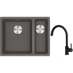 Set lavello in granito Franke Maris 125.0687.266, rubinetto da cucina Franke Lina 115.0626.020