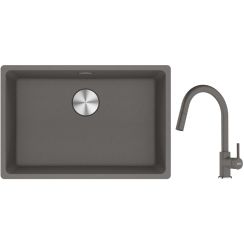 Set lavello in granito Franke Maris 125.0686.725, rubinetto da cucina Franke Lina 115.0626.057