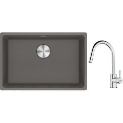 Set lavello in granito Franke Maris 125.0686.725, rubinetto da cucina Franke Lina 115.0693.229