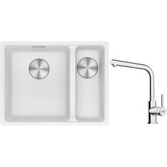 Set lavello in granito Franke Maris 125.0687.267, rubinetto da cucina Franke Lina 115.0693.230