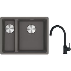 Set lavello in granito Franke Maris 125.0687.270, rubinetto da cucina Franke Lina 115.0626.019