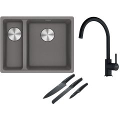 Set lavello in granito Franke Maris 125.0687.270, rubinetto da cucina Franke Lina 115.0626.020