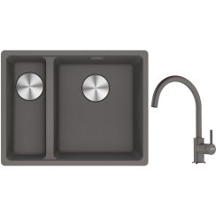 Set lavello in granito Franke Maris 125.0687.270, rubinetto da cucina Franke Lina 115.0626.022