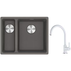 Set lavello in granito Franke Maris 125.0687.270, rubinetto da cucina Franke Lina 115.0626.024
