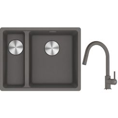 Set lavello in granito Franke Maris 125.0687.270, rubinetto da cucina Franke Lina 115.0626.057