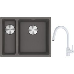 Set lavello in granito Franke Maris 125.0687.270, rubinetto da cucina Franke Lina 115.0626.081
