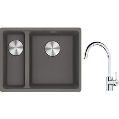 Set lavello in granito Franke Maris 125.0687.270, rubinetto da cucina Franke Lina 115.0693.228
