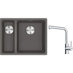 Set lavello in granito Franke Maris 125.0687.270, rubinetto da cucina Franke Lina 115.0712.420