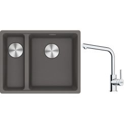 Set lavello in granito Franke Maris 125.0687.270, rubinetto da cucina Franke Lina 115.0693.230