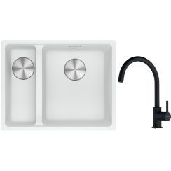 Set lavello in granito Franke Maris 125.0687.271, rubinetto da cucina Franke Lina 115.0626.020
