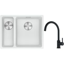 Set lavello in granito Franke Maris 125.0687.271, rubinetto da cucina Franke Lina 115.0626.019