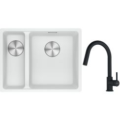 Set lavello in granito Franke Maris 125.0687.271, rubinetto da cucina Franke Lina 115.0626.053