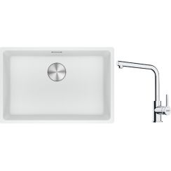 Set lavello in granito Franke Maris 125.0686.727, rubinetto da cucina Franke Lina 115.0712.420