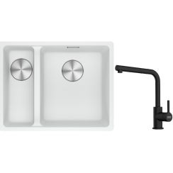 Set lavello in granito Franke Maris 125.0687.271, rubinetto da cucina Franke Lina 115.0712.435
