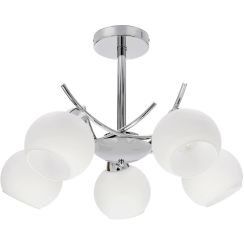 Candellux Amos lampada da soffitto 5x40 W bianco-cromo 35-34984