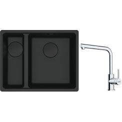 Set lavello in granito Franke Maris 125.0697.756, rubinetto da cucina Franke Lina 115.0712.420