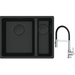 Set lavello in granito Franke Maris 125.0697.755, rubinetto da cucina Franke Lina 115.0626.085