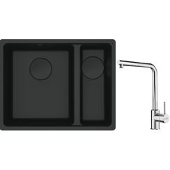Set lavello in granito Franke Maris 125.0697.755, rubinetto da cucina Franke Sirius Side 115.0668.280