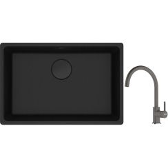 Set lavello in granito Franke Maris 125.0697.758, rubinetto da cucina Franke Lina 115.0626.022