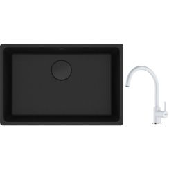 Set lavello in granito Franke Maris 125.0697.758, rubinetto da cucina Franke Lina 115.0626.024