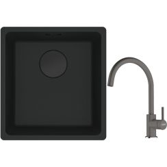 Set lavello in granito Franke Maris 125.0697.760, rubinetto da cucina Franke Lina 115.0626.022