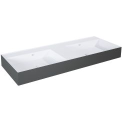 Elita Level lavabo 120.5x45.5 cm rettangolare a parete-doppio bianco-antracite RE041461246180