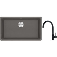 Set lavello in granito Franke Maris 125.0686.639, rubinetto da cucina Franke Lina 115.0626.020