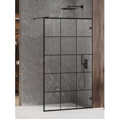 New Trendy Avexa Black parete doccia walk-in 130 cm nero opaca/vetro trasparente EXK-2026