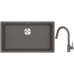 Set lavello in granito Franke Maris 125.0686.639, rubinetto da cucina Franke Lina 115.0626.057