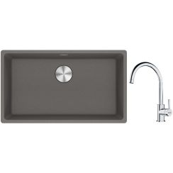 Set lavello in granito Franke Maris 125.0686.639, rubinetto da cucina Franke Lina 115.0693.228