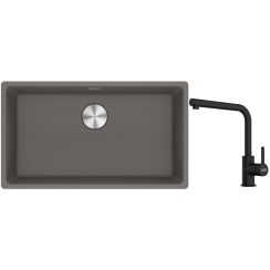 Set lavello in granito Franke Maris 125.0686.639, rubinetto da cucina Franke Lina 115.0712.435