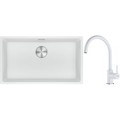 Set lavello in granito Franke Maris 125.0686.711, rubinetto da cucina Franke Lina 115.0626.024