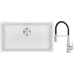 Set lavello in granito Franke Maris 125.0686.711, rubinetto da cucina Franke Lina 115.0626.085