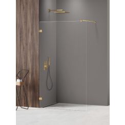 New Trendy Avexa Gold Shine XR parete doccia walk-in 140 cm oro lucida/vetro trasparente EXK-6983