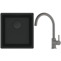 Set lavello in granito Franke Maris 125.0697.760, rubinetto da cucina Franke Lina 115.0626.022