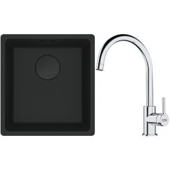 Set lavello in granito Franke Maris 125.0697.760, rubinetto da cucina Franke Lina 115.0693.228