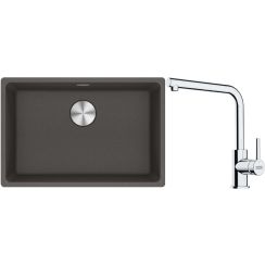 Set lavello in granito Franke Maris 125.0714.196, rubinetto da cucina Franke Lina 115.0712.420