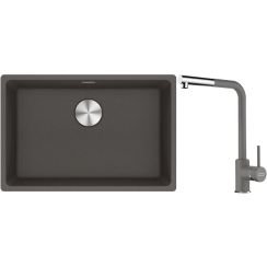 Set lavello in granito Franke Maris 125.0714.196, rubinetto da cucina Franke Sirius Side 115.0668.280