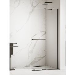 New Trendy Smart Black parete doccia walk-in 140 cm nero opaca/vetro trasparente EXK-6680-WU