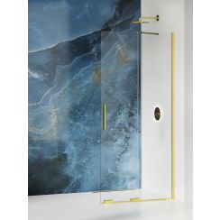 New Trendy Smart Light Gold parete doccia walk-in 130 cm oro lucida/vetro trasparente EXK-4298-WU
