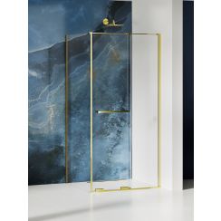 New Trendy Smart Light Gold box doccia 160x100 cm rettangolare oro lucida/vetro trasparente EXK-6724