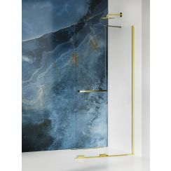New Trendy Smart Light Gold parete doccia walk-in 130 cm oro lucida/vetro trasparente EXK-6732-WU