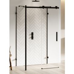 New Trendy Softi X Black box doccia 140x80 cm rettangolare nero opaca/vetro trasparente EXK-5449