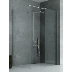 New Trendy New Modus box doccia walk-in 130x80 cm rettangolare cromo lucida/vetro trasparente EXK-5514