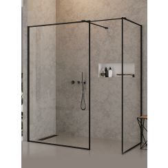 New Trendy New Modus Black box doccia walk-in 140x90 cm rettangolare nero opaca/vetro trasparente EXK-5662