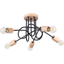 Sollux Lighting Ember lampada da soffitto 5x15 W nero SL.1478
