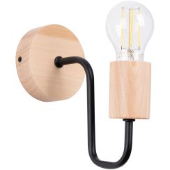 Sollux Lighting Timbo lampada da parete 1x15 W nero-legno SL.1668