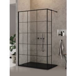 New Trendy New Modus Black parete doccia walk-in 140 cm nero opaca/vetro trasparente EXK-5579