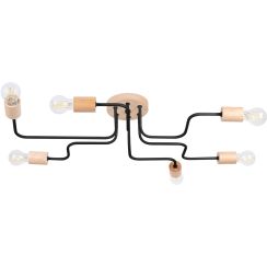 Sollux Lighting Timbo lampada da soffitto 6x15 W nero-legno SL.1670